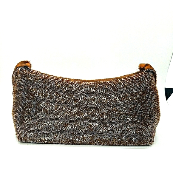 Vintage Beaded Brown Formal Clutch - Picture 2 of 8